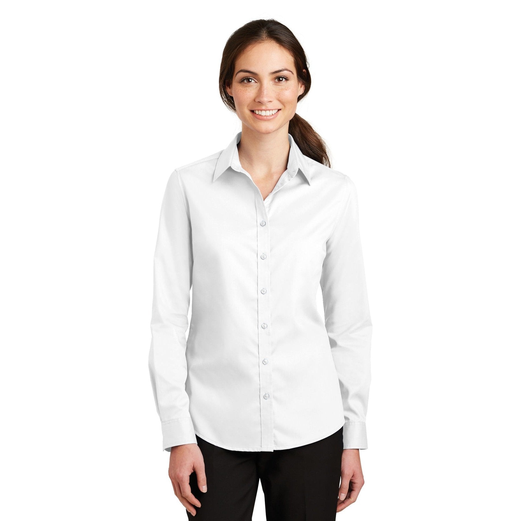 Port Authority-Port Authority® Women's SuperPro™ Twill Shirt. L663-MedTech-8